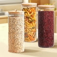 thumbnail image 4 of 98oz Food Storage Jars with Airtight Bamboo Lid - Clear Kitchen Canisters for Pantry Organization, Coffee, Flour, Sugar, Candy Storage, and Dry Food Container Solutions, 4 of 6