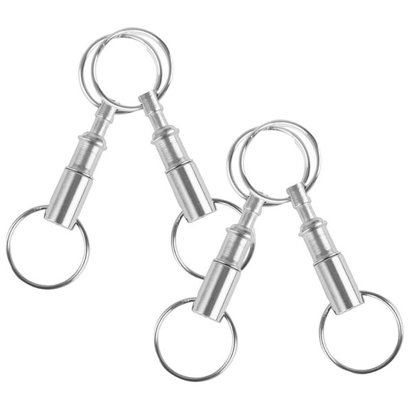 4Pcs Keychain for Quick Release Dual Heads Keychain Detachable Key Ring Dual Pull Apart Key Chain