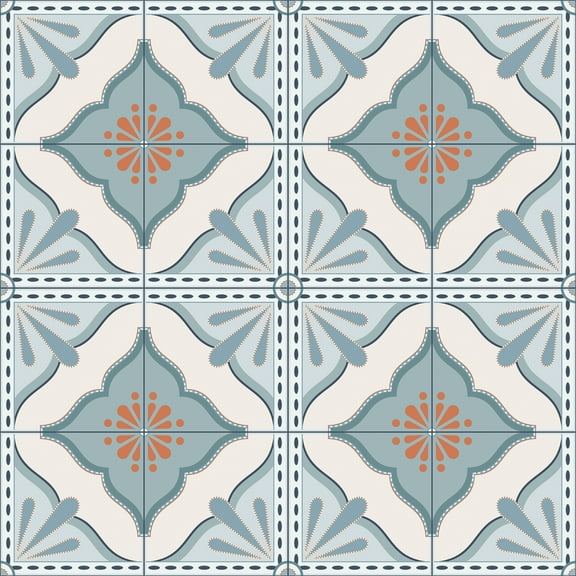 Transform Large Tile Blue Peel & Stick Wallpaper