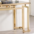 thumbnail image 3 of Bowery Hill Table Console Contemporaine à Dessus en Verre, Or, 3 of 5