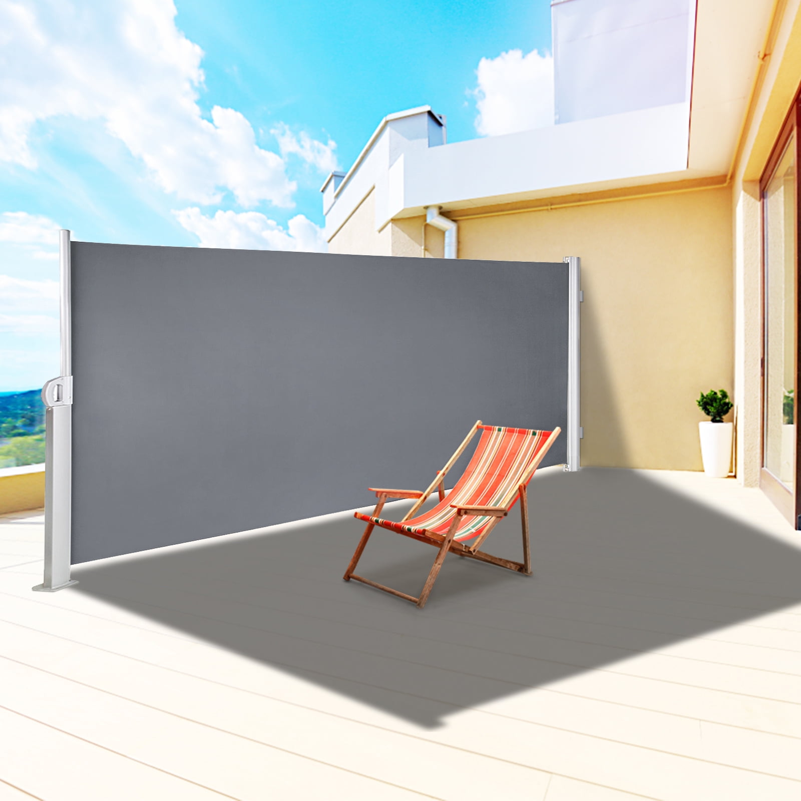 Balcony Side Awning Outdoor Garden Windscreen Sunshade Retractable Multi Sizes 