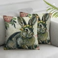 thumbnail image 2 of YANMS Happy Easter Bunny Decorative Throw Pillow Covers is Rabbit Flowers Porch Outdoor Home Decor, Religious Cross Floral Bowknot Vintage Couch Cushion Case&nbsp;2pc White, 2 of 6