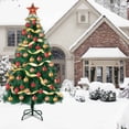 thumbnail image 4 of Hzsb Flame Retardant Christmas Tree, 5/6/7 Artificial Pine Needle Xmas Tree with Many Branch Tips and Detachable Metal Base for Home, Office, Shop Decoration, 4 of 8