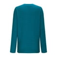 thumbnail image 6 of Womens Crew Neck Sweater Knitted Pullover Tops Dropped Long Sleeve Solid Color Casual Fall Winter Jumpers (2XL, Blue), 6 of 7