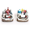 thumbnail image 1 of 2 pcs Christmas Village Houses with Moving , Lighted Christmas House with Music Christmas Collectable Building House Figurines, 1 of 5