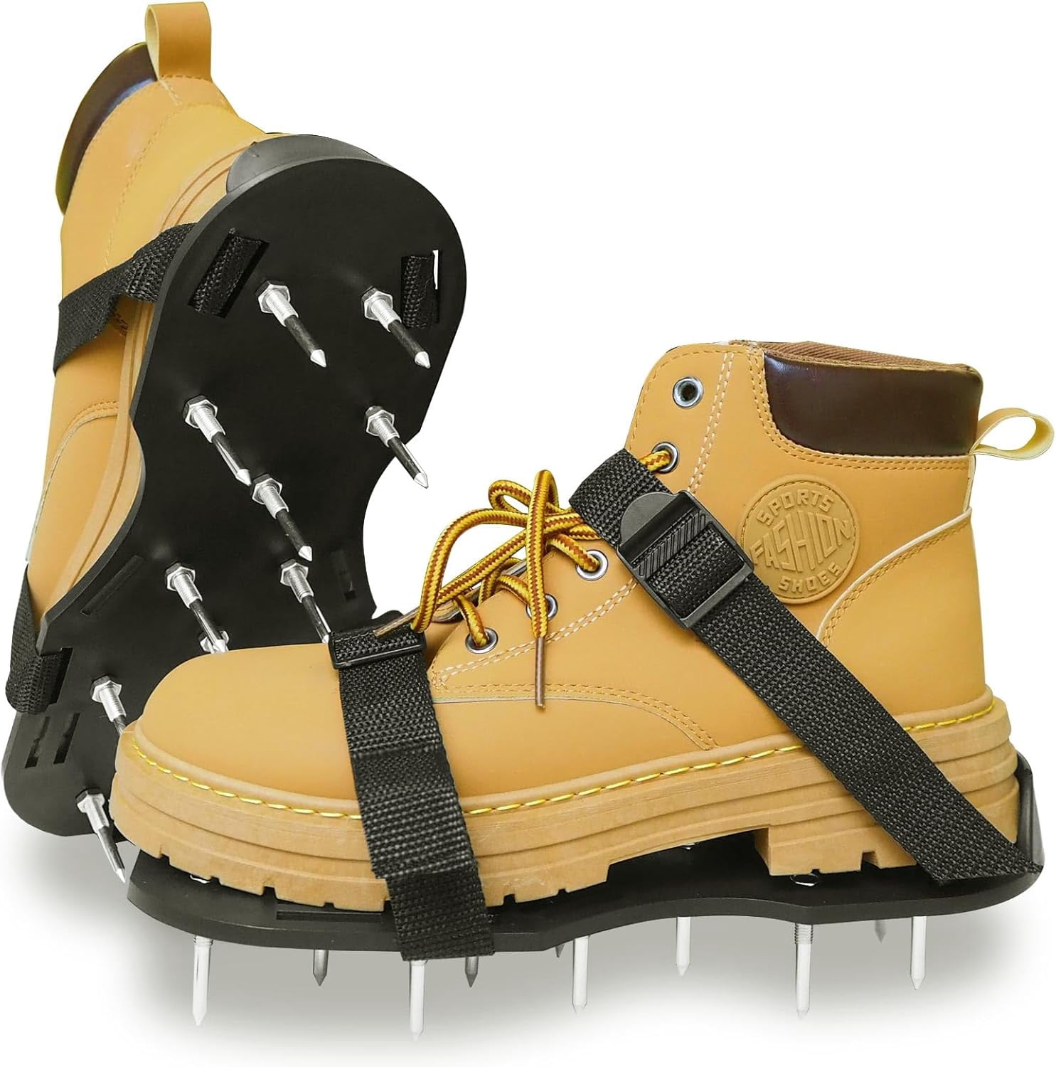 RGHJAR-Lawn Aerator Shoes with Adjustable Straps - for Lawn Aeration or as Screed Shoes - Lawn Aerator Shoes as Perfect Aerator Lawn Tool - Medium