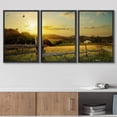thumbnail image 3 of wall26 - 3 Piece Framed Canvas Wall Art - Art Rural Landscape. Field and Grass - Modern Home Art Stretched and Framed Ready to Hang - 16"x24"x3 Black, 3 of 5