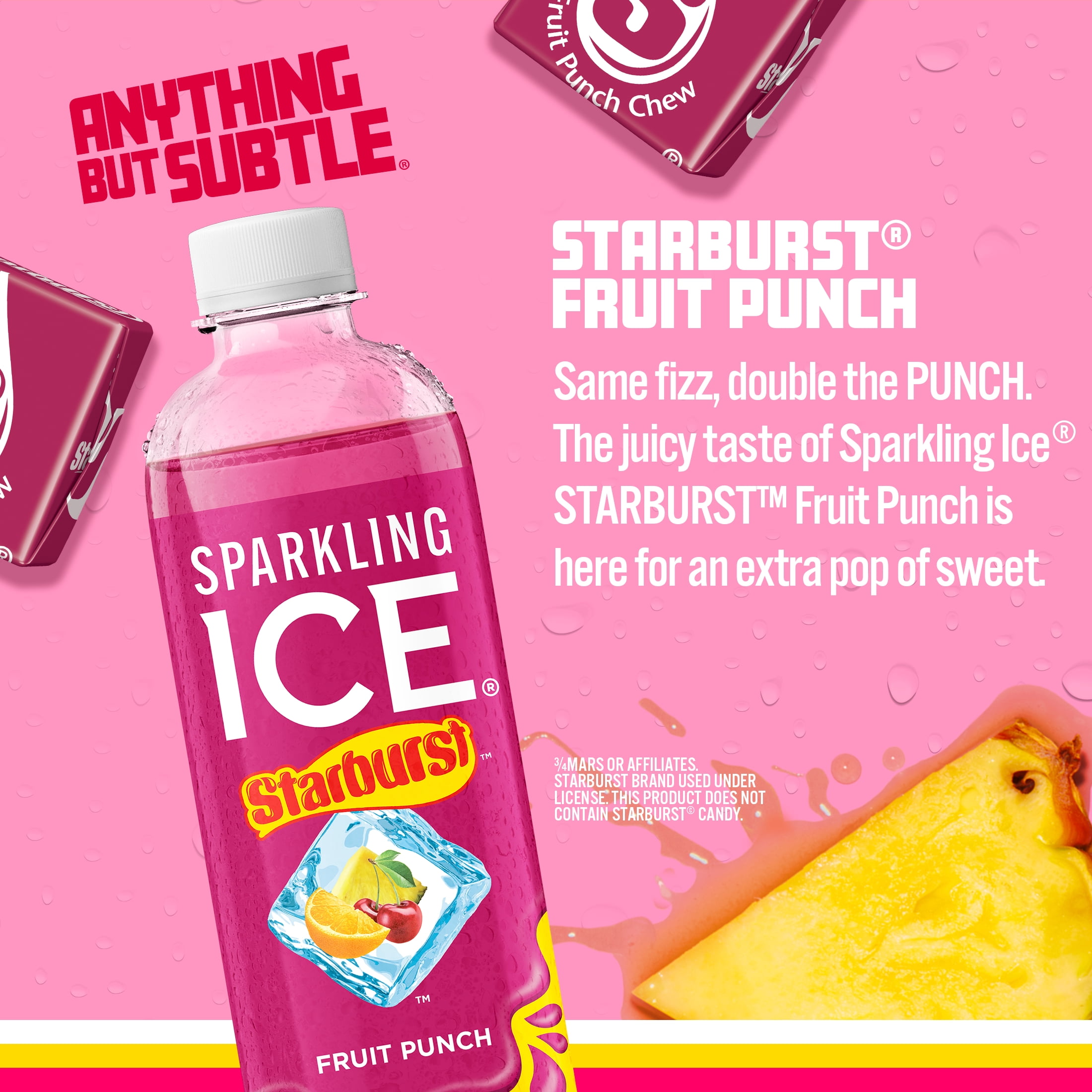 Sparkling Ice STARBURST Fruit Punch, 17 Fl Oz, 12 Count