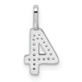 thumbnail image 4 of Finest Gold 14K White Gold Diamond Number 4 Pendant, 4 of 4