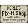 thumbnail image 1 of MERLE'S Fix-It Shop Sign Grandpa Dad Wall Decor Gift 8x12 Metal 108120006471, 1 of 1