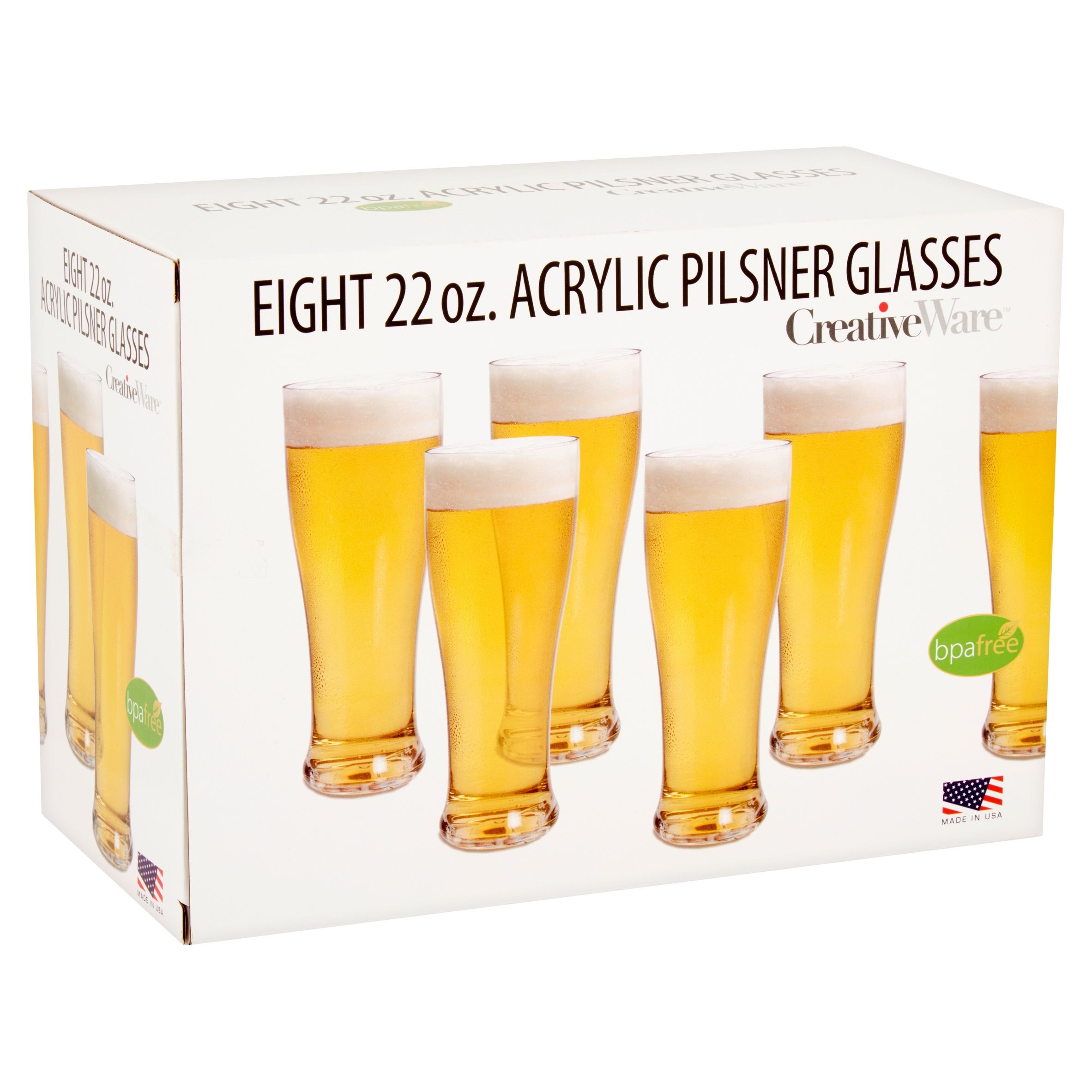 Creative Ware 22 oz. Eight Acrylic Pilsner Glasses - image 2 of 5