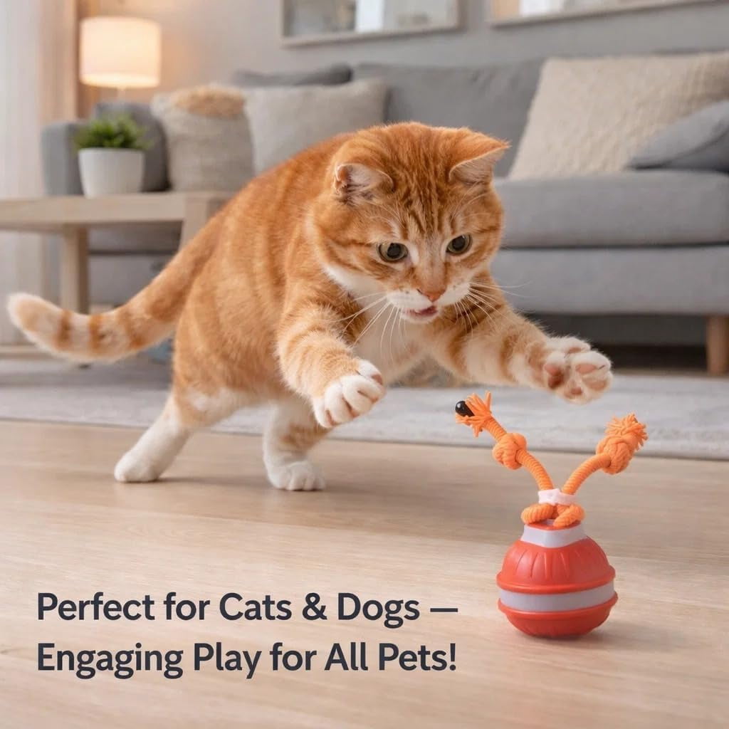 2026 New Interactive Smart Rolling Pet Ball – Motion-Activated Squeaky Chase Toy for Small, Medium & Large Dogs