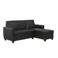 DHP Noah Sectional Sofa Bed with Storage and Twin Memory Foam Mattress, Black Faux Leather