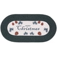 thumbnail image 2 of Safavieh Braided Posters Merry Christmas Pine Cones Runner Rug, Ivory/Dark Natural, 1'8" x 4' Oval, 2 of 7