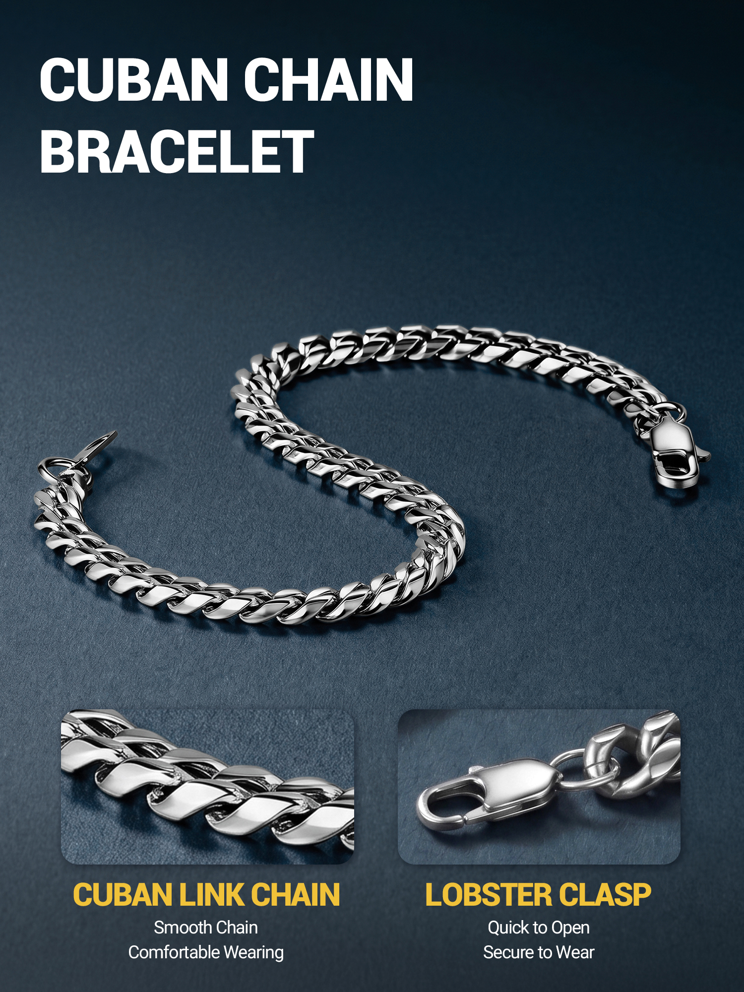 Prosteel Men's Cuban Link Stainless Steel Bracelet photo 4