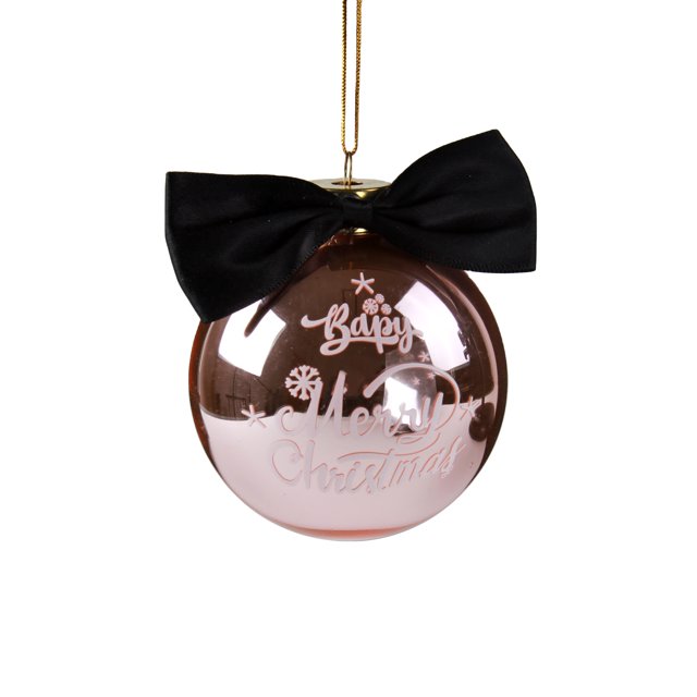 Luz Led blanca cálida con grabado láser, estrella, bola de cristal rosa, decoración navideña