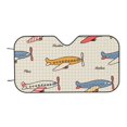 thumbnail image 7 of Fotbe Striped Vintage Planes Car Windshield Sunshade | Sun Visor Protector Front Window Shade, Keeps Out UV Rays, Keeps Your Vehicle Cool-Small, 7 of 7
