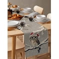 thumbnail image 6 of Ldtrchee Gray Owl Christmas Table Runner 72 Inches, Xmas Snowflake Botanical Vintage Bed Runner Dresser Scarves Tabletop for Indoor Outdoor Parties/Ceremony/Banquet, 14" x 72", 6 of 8