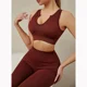 thumbnail image 5 of Leggings acanalados, pantalones, chaleco, sujetador, Top corto, traje de Yoga, ropa de gimnasia para mujer, entrenamiento, Fitness, gimnasio, ropa deportiva, traje deportivo, ropa de entrenamiento, 5 of 5