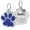 Blue, variant on Paw Shape Dog ID Tag Stainless Steel Custom Laser Engraved, Cute Bling Glitter Pet Name Tags Personalized with Durable Engraving, Pink