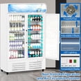 thumbnail image 6 of Commercial Merchandiser Refrigerator, 2 Glass Door Display Refrigerator, 25.3 Cu. Ft Upright Beverage Display Cooler with LED Light, Adjustable Shelves, 6 of 6