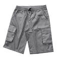 thumbnail image 3 of Cotton Cargo Shorts for Men Elastic Waist Drawstring, Relaxed Fit Side Multi-Pocket Lightweight Breathable Summer Work Shorts for Outdoor Hiking Travel Casual Wear, S-4XL, 3 of 5