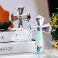 thumbnail image 5 of Hand-Carved Crystal Cross Desk Decor - 6 Inch Spiritual Gift for Christians, Clear K9 Crystal Religious Figurine with 360° Faceted Design, Home Altar & Office Inspirational Ornament (Multi-Colored), 5 of 11