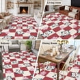 thumbnail image 6 of Area Rug 72×108in, Japanese Lucky Cat Pink Floral Floor Carpet Living Room Rug, Vintage Red Buffalo Plaid Non-Slip Welcome Mat Indoor Rugs for Bedroom Dining Room, 6 of 9
