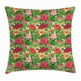 thumbnail image 1 of Watercolor Throw Pillow Cushion Cover, Exotic Flower Arrangement Hawaiian Foliage Plumeria Hibiscus and Palm Leaves, Decorative Square Accent Pillow Case, 24 X 24 Inches, Multicolor, by Ambesonne, 1 of 2