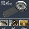 thumbnail image 4 of 200X Zoom Digital Microscope with LED Light, 16 LED Bulbs, 2 Inch Screen,Supports Up to 4TB Memory, Portable Magnifying Glass for Nature Observation, Jewelry Appraisal, 4 of 7