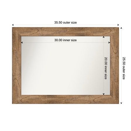 Amanti Art Custom Wall and Bathroom Mirror (25.5 x 35.5 in.), Owl Brown Frame