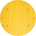 thumbnail image 1 of Ahgly Company Indoor Round Solid Yellow Modern Area Rugs, 6' Round, 1 of 4