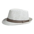 thumbnail image 1 of Sombrero de 56-58cm de circunferencia, sombreros para hombres y mujeres, sombreros para el sol de verano, sombreros de paja de jazz con protección solar transpirables huecos, 1 of 5