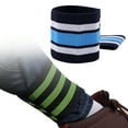 thumbnail image 3 of Cheers.US 2Pcs Webbing Elastic Strap Ankle Leg Trousers Bind Pants Band Adjustable Tricolor Striped Leggings with Elastic Band ​for Running Cycling Walking, 3 of 6