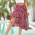 thumbnail image 3 of Qolati A Line Pleated High Waist Floral Printed Polyester Maxi Skirt,(Women's), 3 of 7