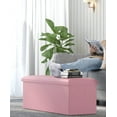 thumbnail image 4 of Wubio Folding Storage Ottoman Bench, Multi-Functional Ottoman Footrest, End of Bed Bench, Storage Chest for Living Room, Bedroom, Hallway, Entryway, Holds Up to 700 lbs (Light Pink, 43 Inches), 4 of 10