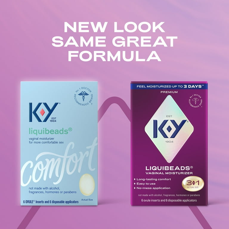 K&Y Silicone Vaginal Suppositories Moisturizer for Comfort and Lubrication,  6 Ovules
