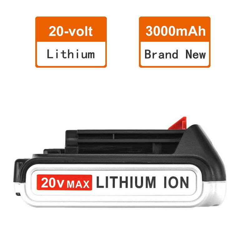 2) 20V 6.0Ah For Black and Decker 20 Volt Lithium Battery LBXR20 LST220  LBX20 US