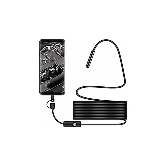 USB Snake Inspection Camera, 2.0 MP IP67 Waterproof USB C Endoscope, Type-C Camera with 8 Adjustable LED Lights for Android, PC