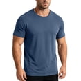 thumbnail image 4 of Sports Shirts for Men Thin Lightweight Summer Slim Stretch Ice Silk Breathable Short Sleeve Tees Loose Crew Neck Casual Running Workout Solid Color Tops, 4 of 6