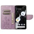 thumbnail image 7 of Decase for Google Pixel 7A Wallet Case, Shockproof Magnetic Women Flip Folio Cover with Butterfly Emboss Floral PU Leather Stand Credit Card Holders Slots Protective Phone Case,Lightpurple, 7 of 7