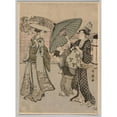 thumbnail image 2 of Kitagawa Utamaro 19x24 Black Ornate Framed Double Matted Museum Art Print Titled: No Title (1753-1806), 2 of 5