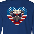thumbnail image 4 of Inktastic Pug Dog Patriotic US Flag Heart Long Sleeve Youth T-Shirt, 4 of 5