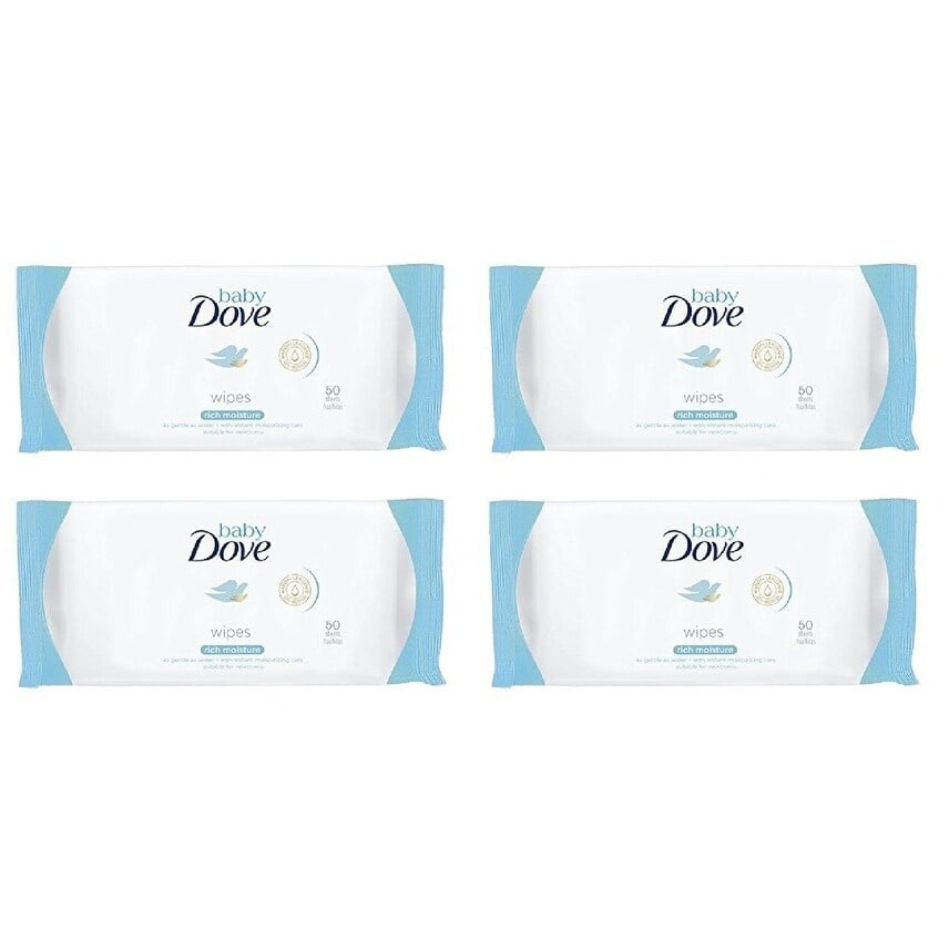 Sensitive Moisture Dove Baby Wipes Pack of 6 50 Wipes 