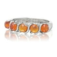 thumbnail image 2 of Gemistry "GG Collection Round Hessonite Cabochon Stone High Polish Eternity Band Ring in 925 Sterling Silver (Ring Size 10), 2 of 4