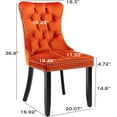 thumbnail image 4 of JESTOP Velvet Dining Chairs Set of 8, Tall Back Side Chair, Modern Upholstered High-end Tufted Side Chair with Button Back Ring, Solid Wood Legs (Orange), 4 of 7