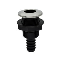MARINE CITY Nylon Thru-Hull with 316 Stainless Steel Trim Cover & Rubber Flapper, 1.89-inch Head Diameter, Quick Install for Boats, Yachts, and Marine Vehicles