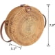 thumbnail image 5 of Bolso de ratán redondo tejido a mano para mujer, bolso de playa de paja, bolso de hombro bohemio, correas de cuero para el hombro, elegante Natural Petmoko A93, 5 of 7