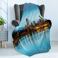 thumbnail image 4 of Urban Soft Flannel Fleece Throw Blanket, Downtown Denver Ferril Lake Colorado at the Morning City Park Capital, Cozy Plush for Indoor and Outdoor Use, 70" x 90", Sky Blue Yellow Orange, by Ambesonne, 4 of 5