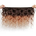 thumbnail image 3 of Two Tone Ombre Brazilian Body Wave Hair Brazilian Remy Virgin Human Hair Weave Bundles 100% Unprocessed Body Wave Human Hair Extensions T4/30 Medium Brown/Medium Auburn 10", 3 of 7